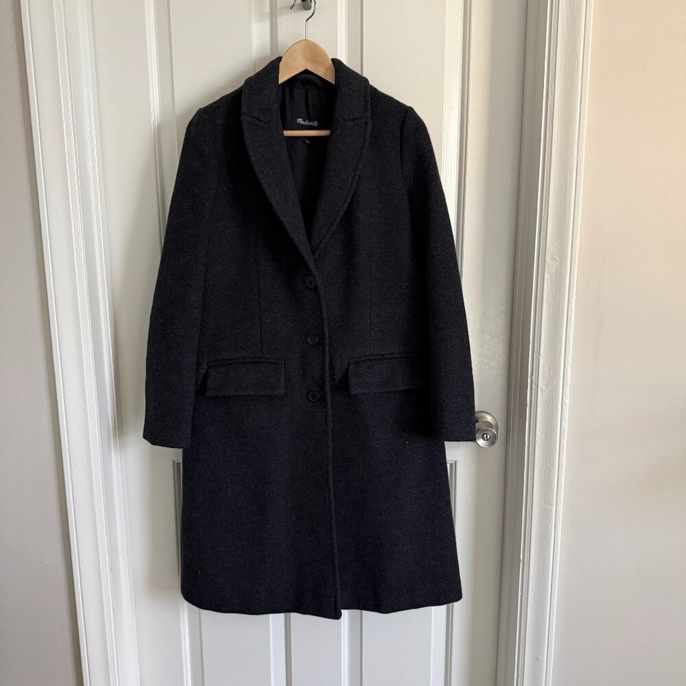Madewell Charcoal Wool Blend Coat, Size 2